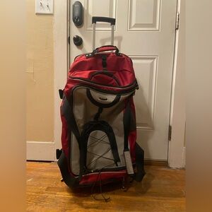 Samsonite Red and Black Wheeled Backpack
